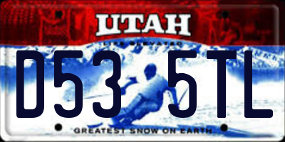 UT license plate D535TL