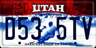 UT license plate D535TV