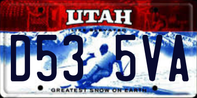 UT license plate D535VA