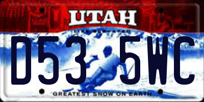 UT license plate D535WC