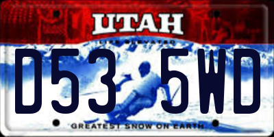 UT license plate D535WD