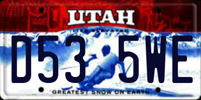 UT license plate D535WE