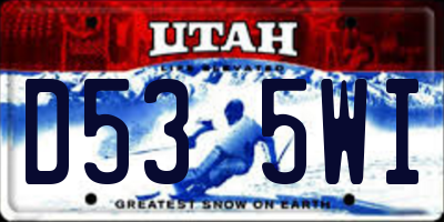 UT license plate D535WI