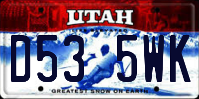 UT license plate D535WK