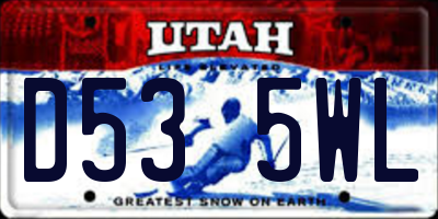 UT license plate D535WL