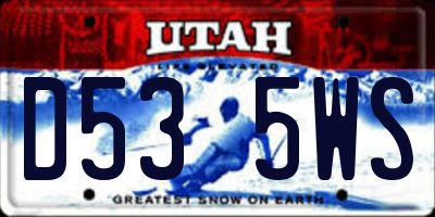 UT license plate D535WS