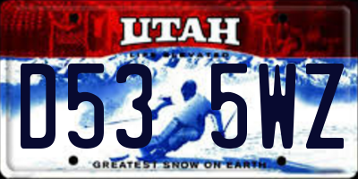 UT license plate D535WZ