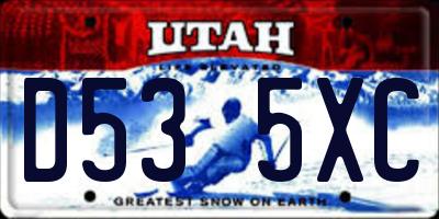 UT license plate D535XC