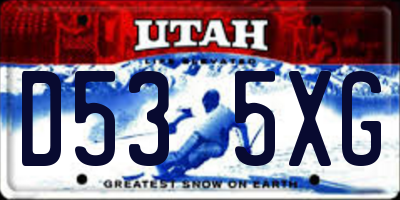 UT license plate D535XG