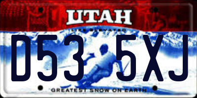 UT license plate D535XJ