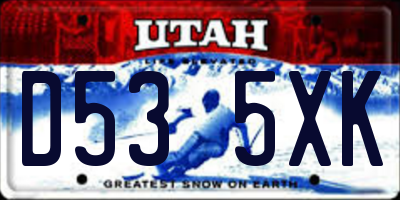 UT license plate D535XK