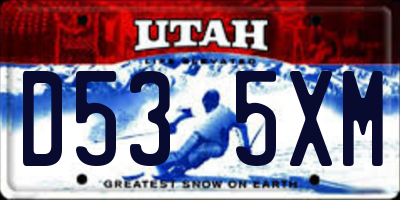 UT license plate D535XM