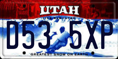 UT license plate D535XP