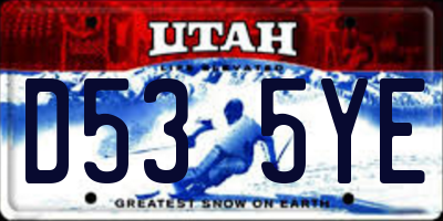 UT license plate D535YE