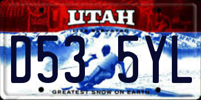 UT license plate D535YL