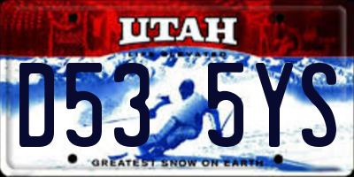 UT license plate D535YS