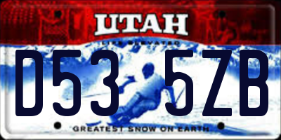 UT license plate D535ZB