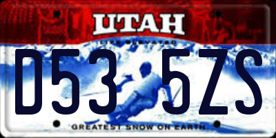 UT license plate D535ZS