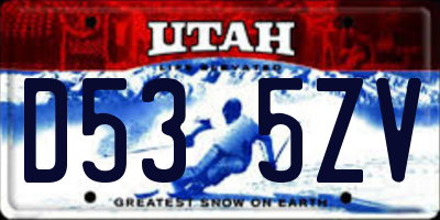 UT license plate D535ZV
