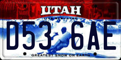 UT license plate D536AE