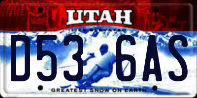 UT license plate D536AS