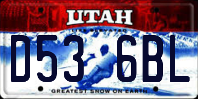 UT license plate D536BL
