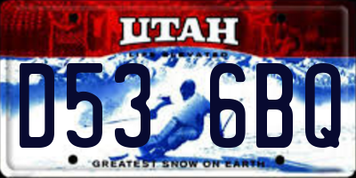 UT license plate D536BQ