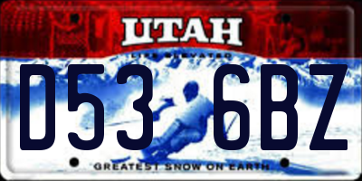 UT license plate D536BZ