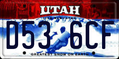 UT license plate D536CF