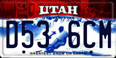 UT license plate D536CM