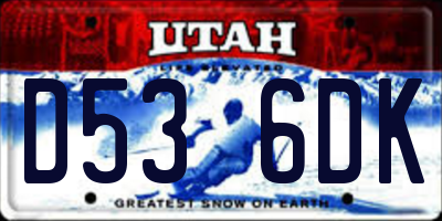 UT license plate D536DK