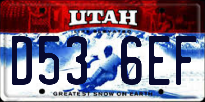 UT license plate D536EF