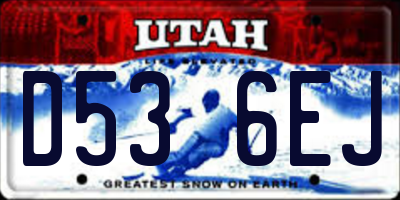 UT license plate D536EJ
