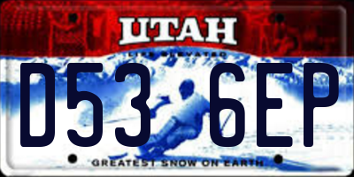 UT license plate D536EP