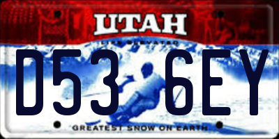 UT license plate D536EY