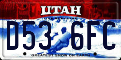 UT license plate D536FC