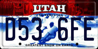 UT license plate D536FE