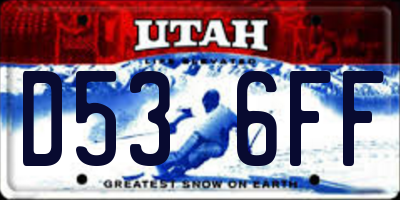 UT license plate D536FF