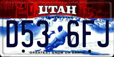 UT license plate D536FJ