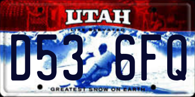 UT license plate D536FQ