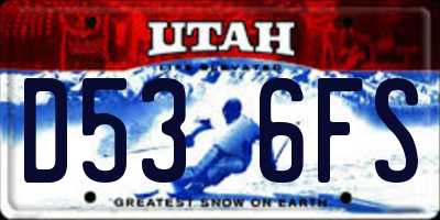 UT license plate D536FS