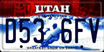 UT license plate D536FV