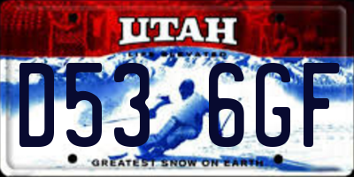 UT license plate D536GF