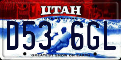 UT license plate D536GL