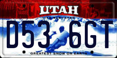 UT license plate D536GT