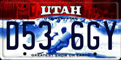 UT license plate D536GY