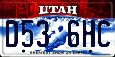 UT license plate D536HC