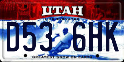 UT license plate D536HK