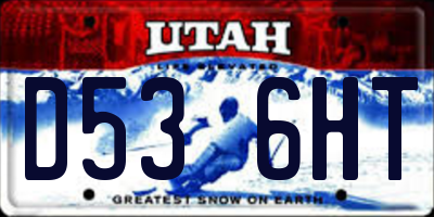 UT license plate D536HT