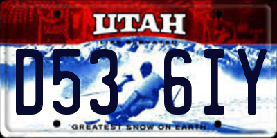 UT license plate D536IY